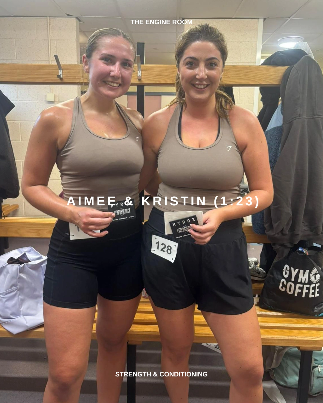 Aimee and Kristin completed a hyrox simulation